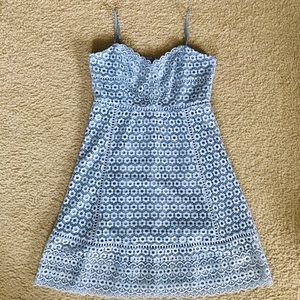 J Crew Blue Daisy Lace Sundress 12P G8839
